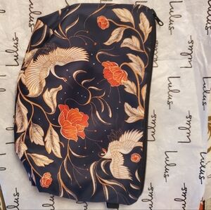 Floral and Bird Print Pouch